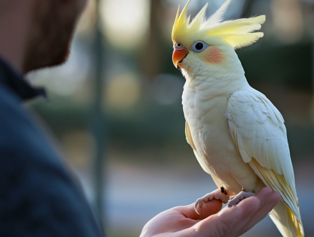 Cockatiel being a friendly comapnion