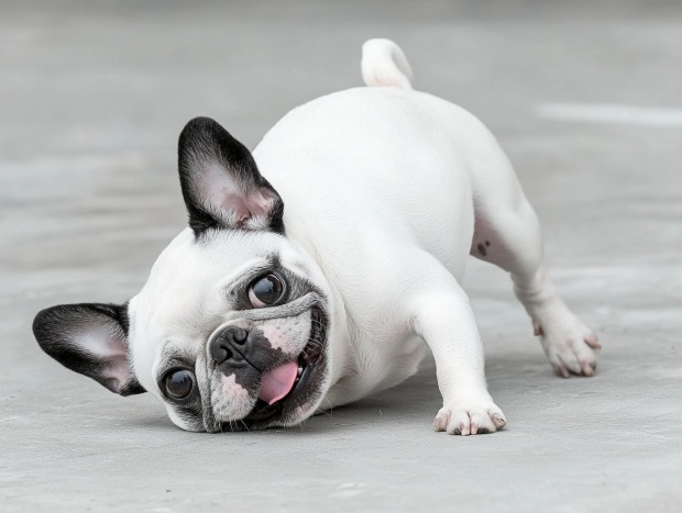 Playful pose of a dog