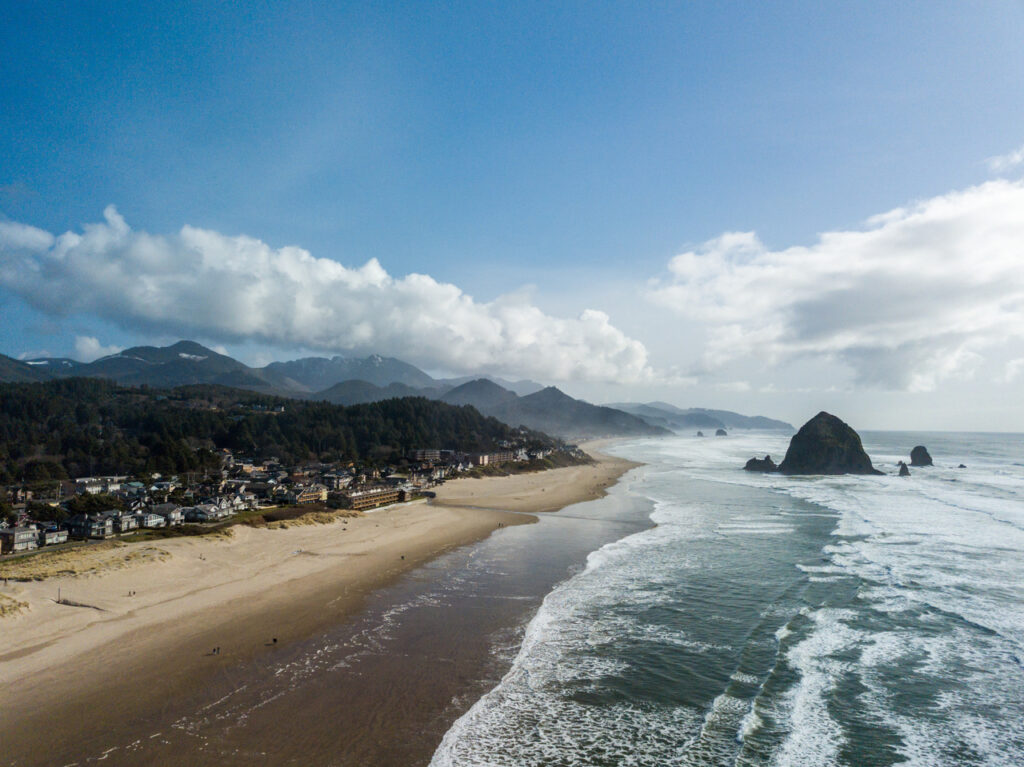 Aerial view of Cannon Beach