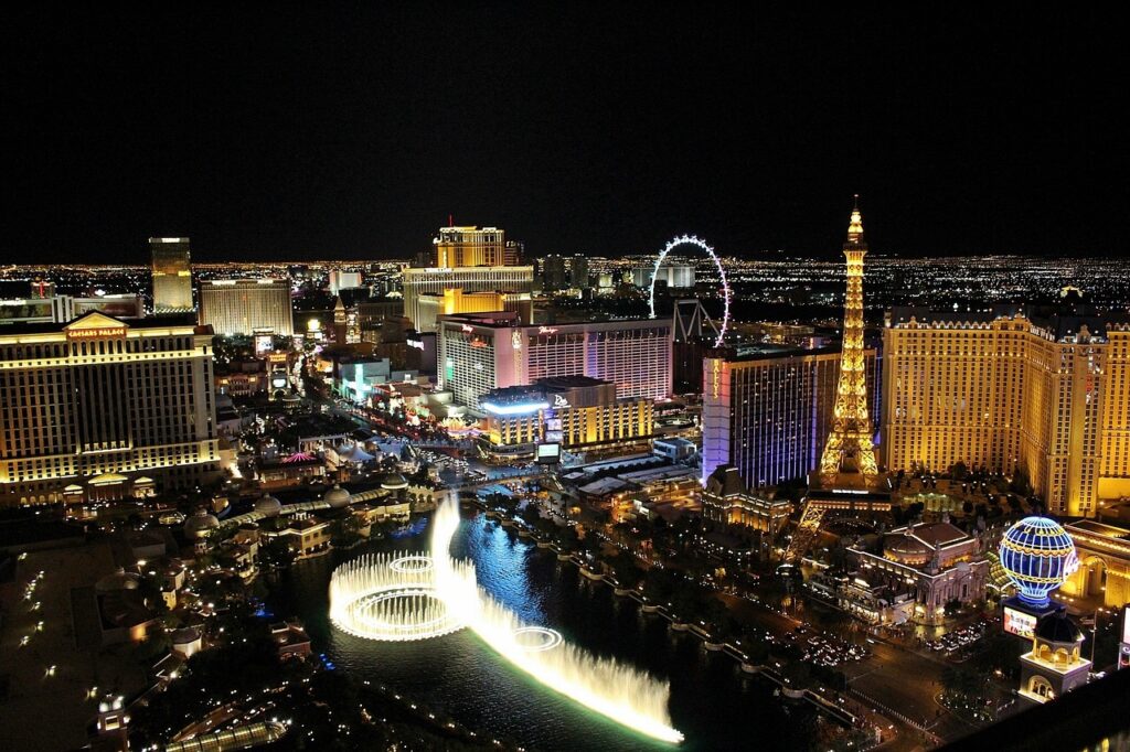 Night time view of Las Vegas, Nevada