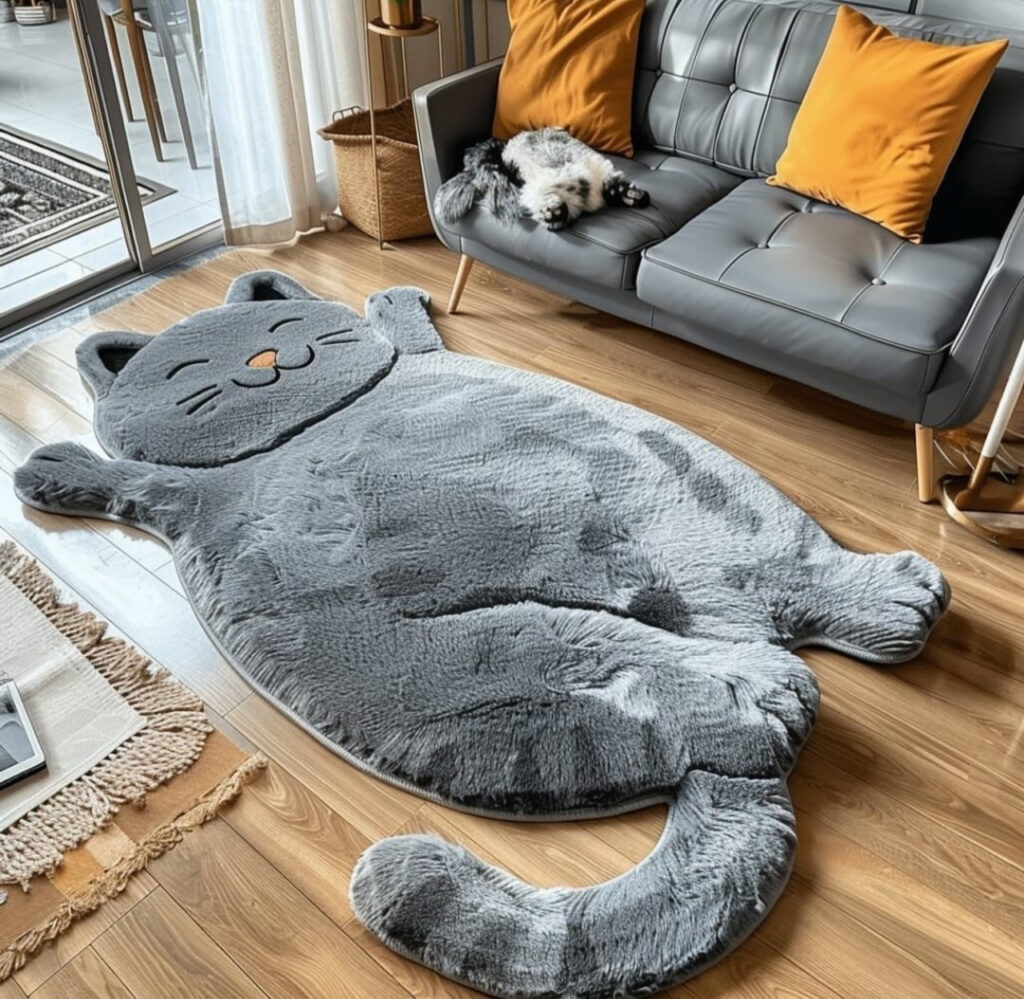 Cat resting atop sofa at The Cat Cafe