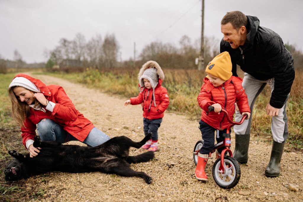 Labrador Retriever with family