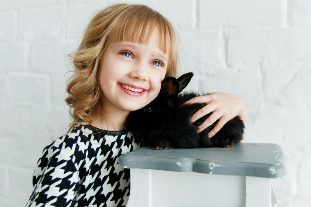Kid with Black Rabbit