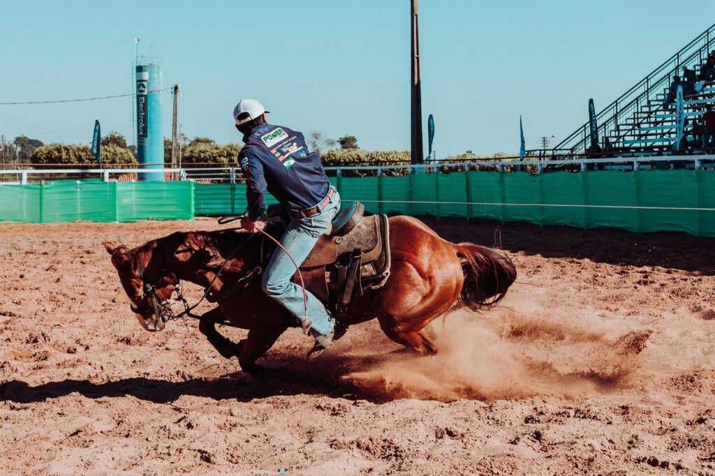 A Man riding a Quarter Horse