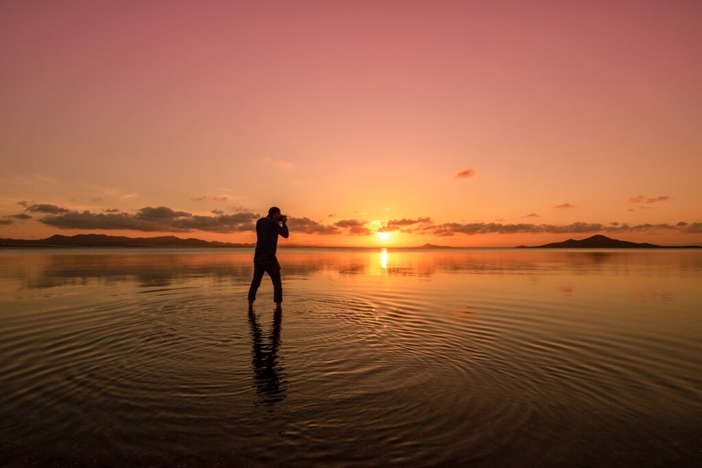 Man at sunset