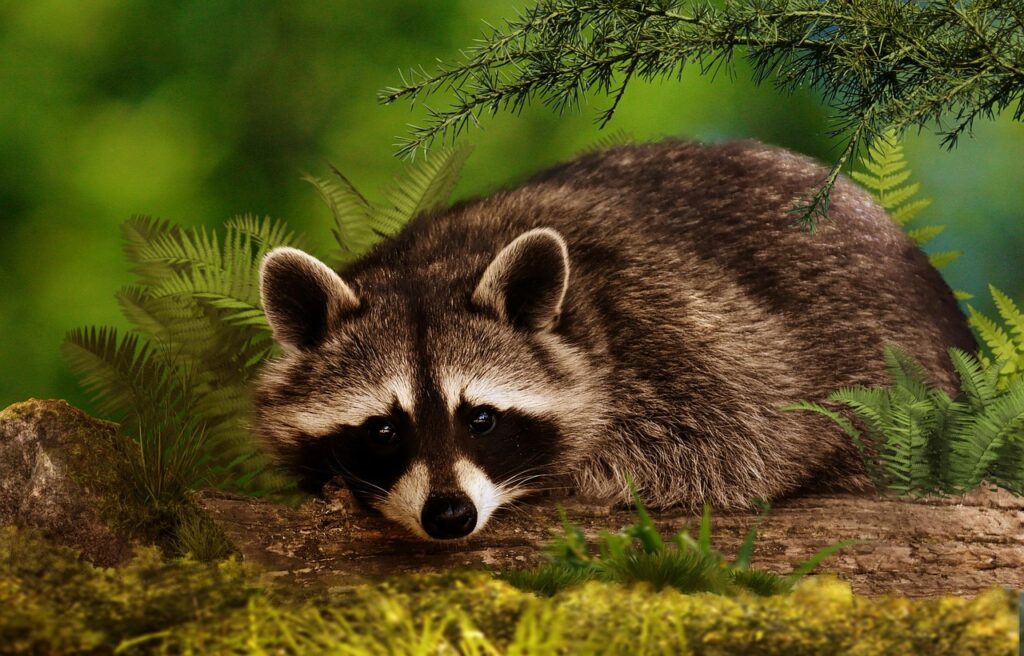 Raccoon's distinct face