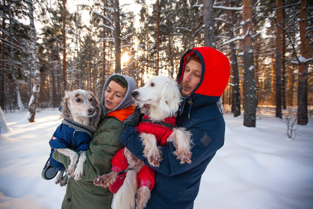 couple with dog