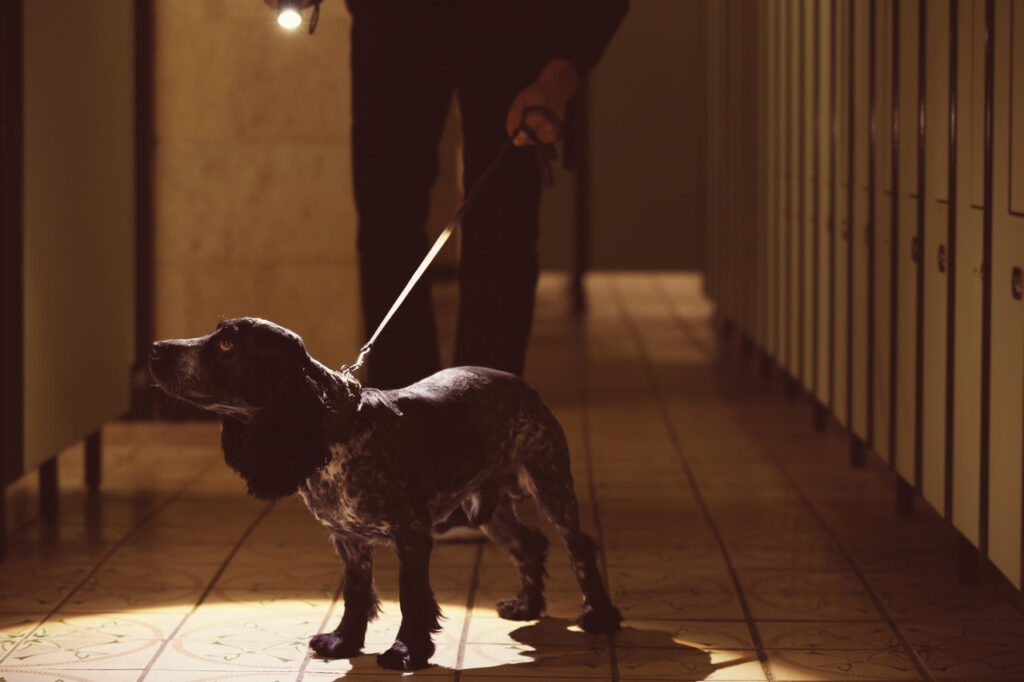 Dog in dark