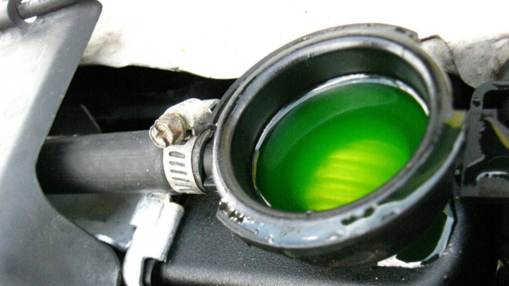 Anti-freeze in a radiator