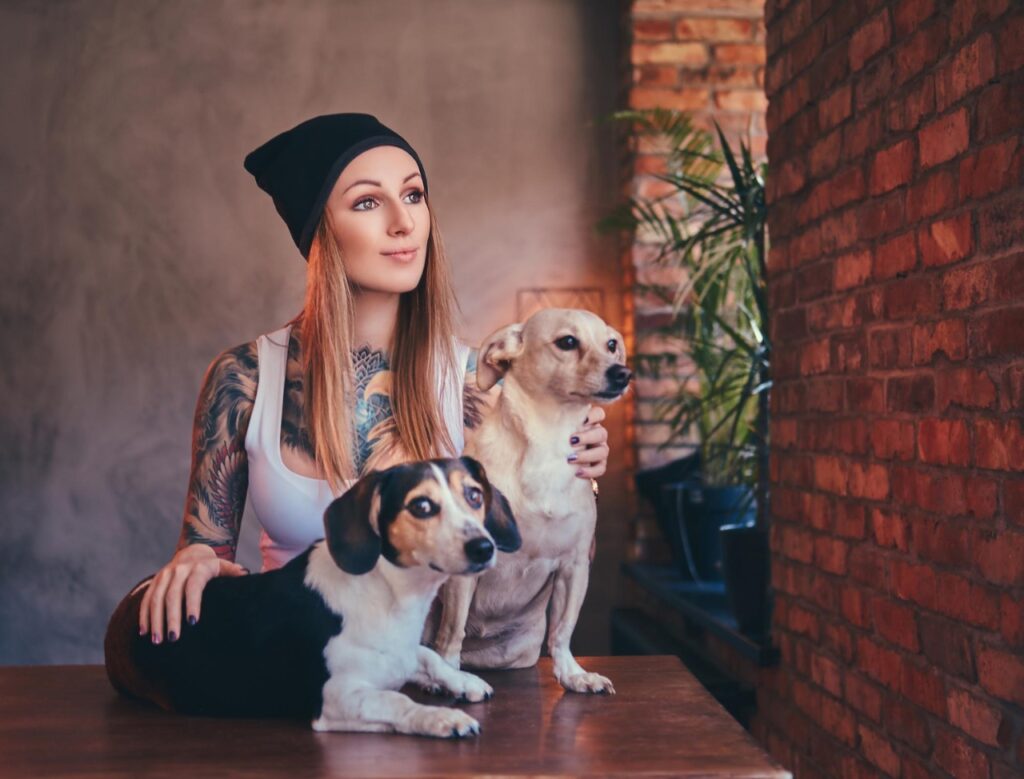 Woman With two dogs