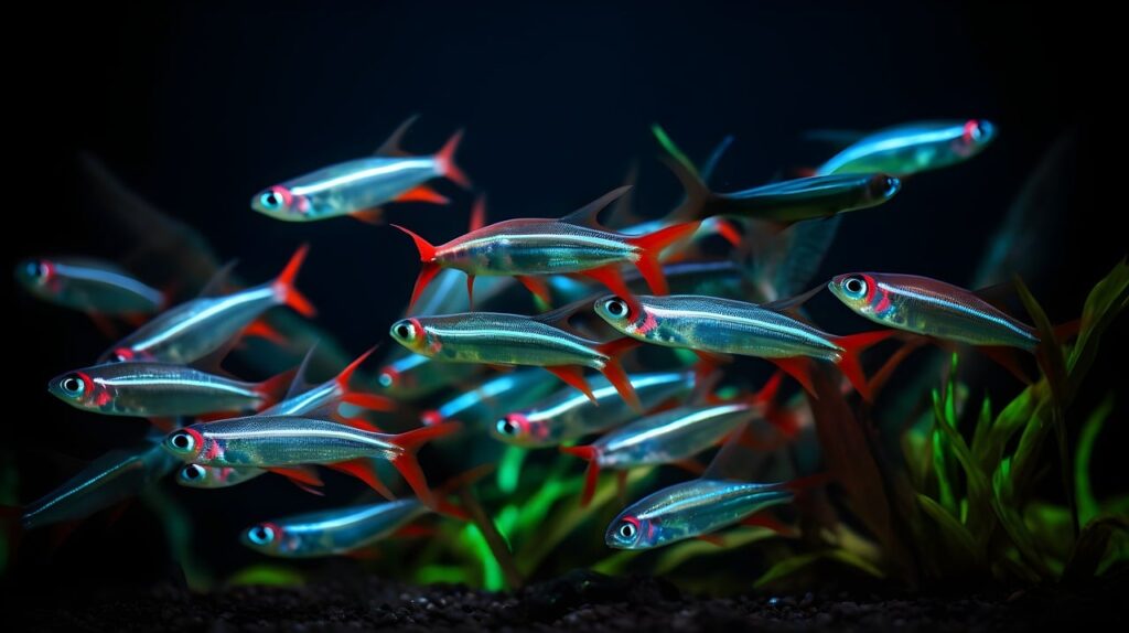 A School of Neon Tetras