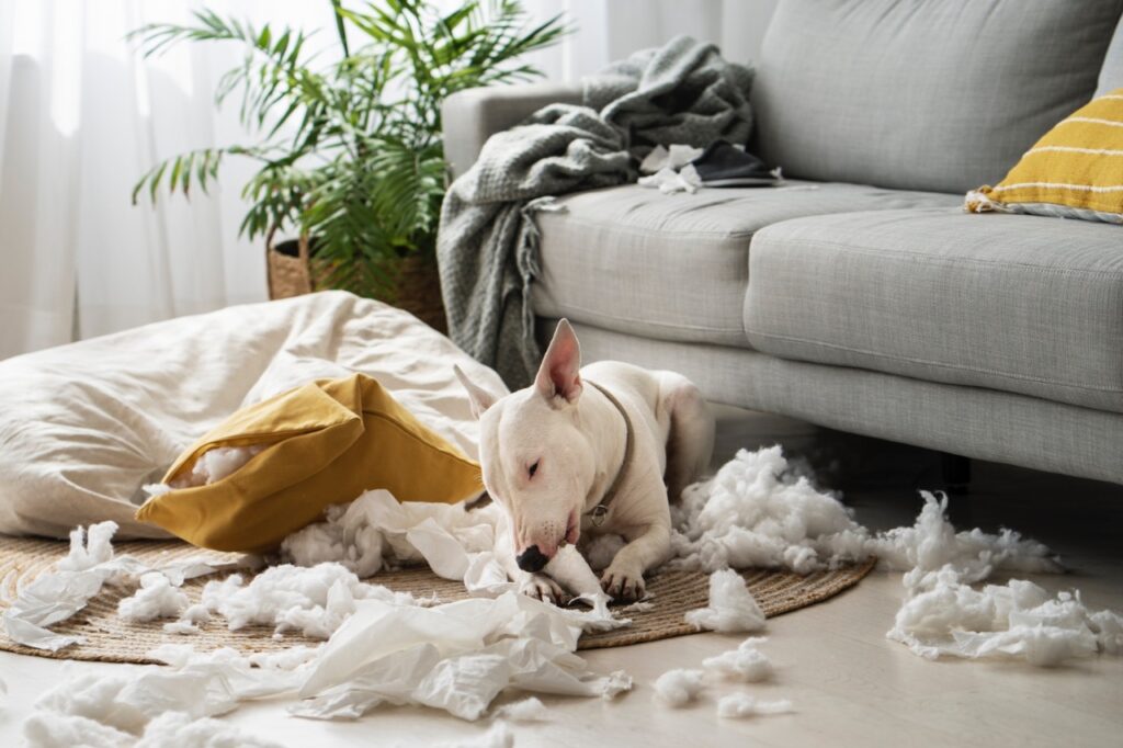 Dog Tearing Pillow