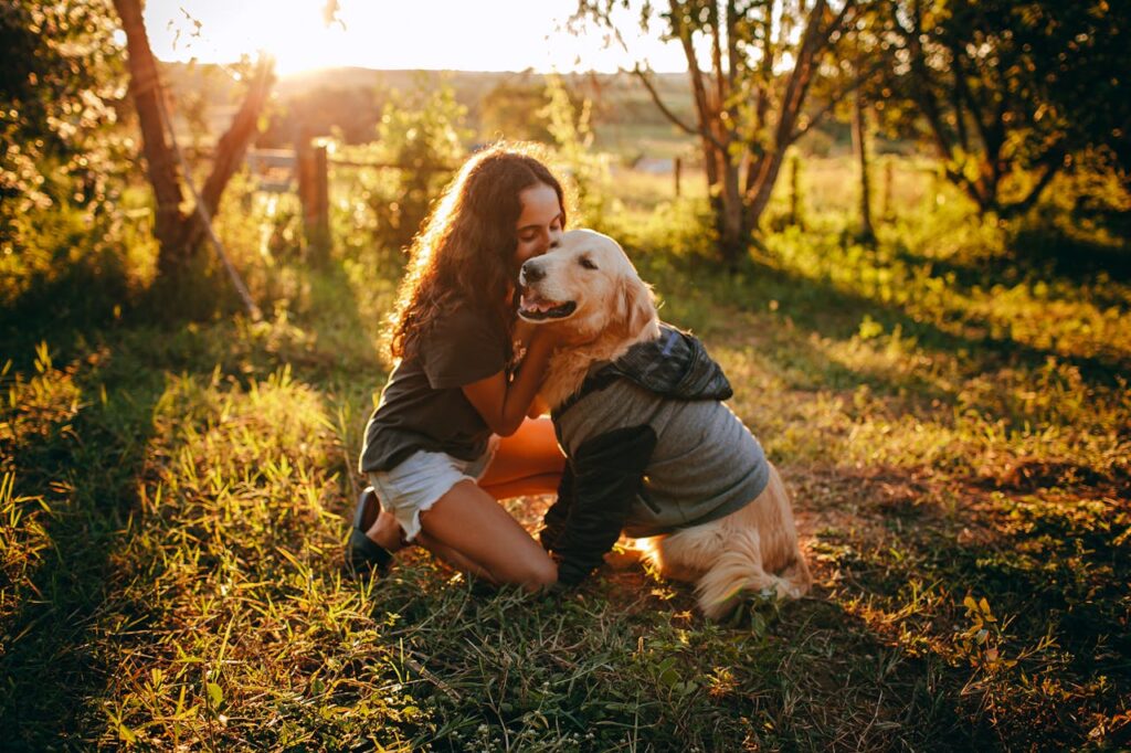 Golden Retriever with kids