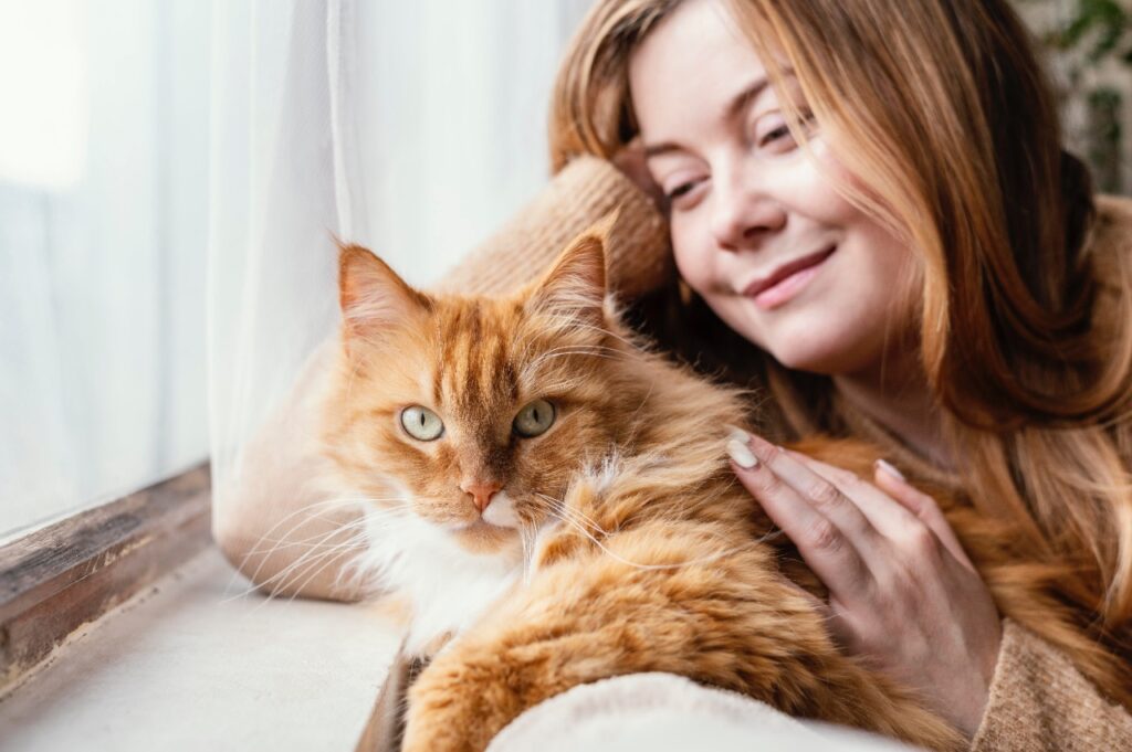 Cat with woman