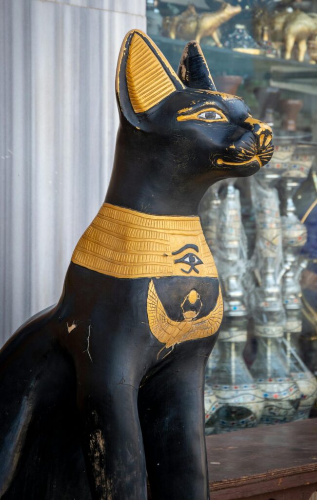 Egyptian Cat Figurine in an Antique Store
