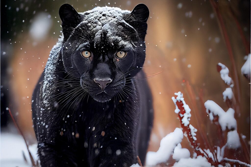 Black Panther in snow