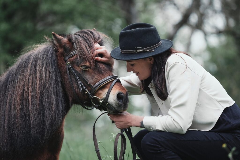 A woman with her horse