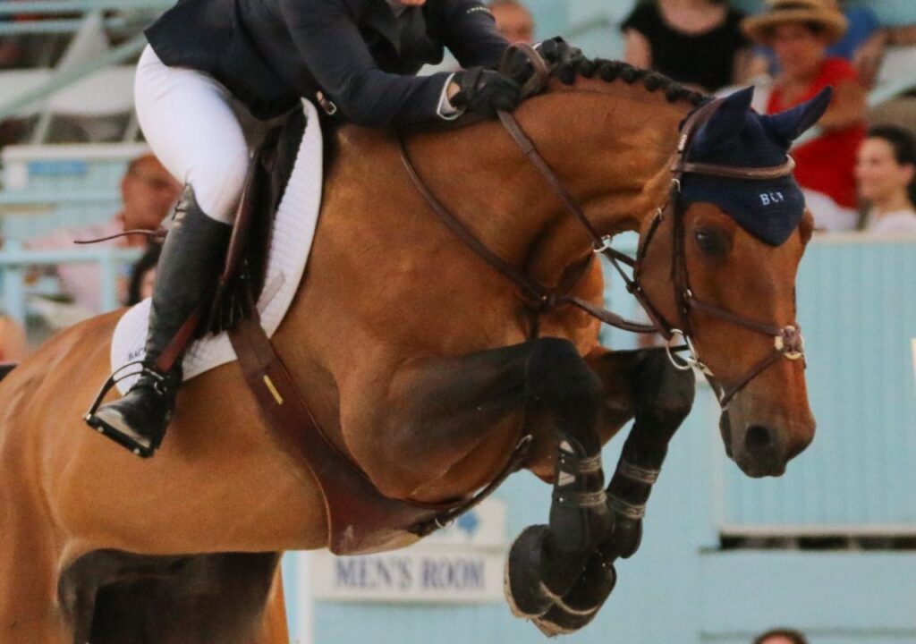 Sydney Shulman competing at The Devon Horse Show