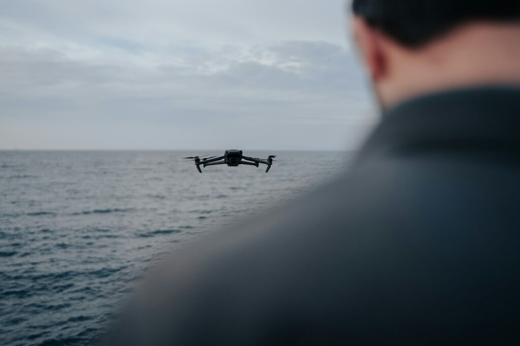 marine biologist with drone