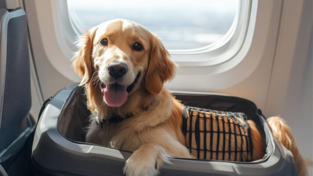 Dog In aeroplane