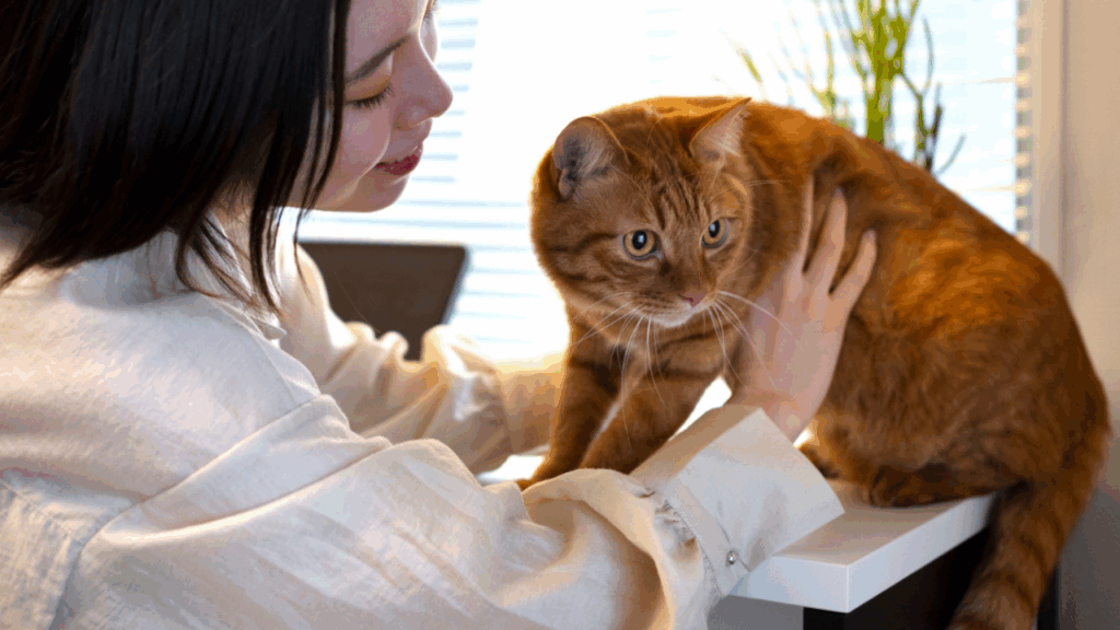 Women with cat