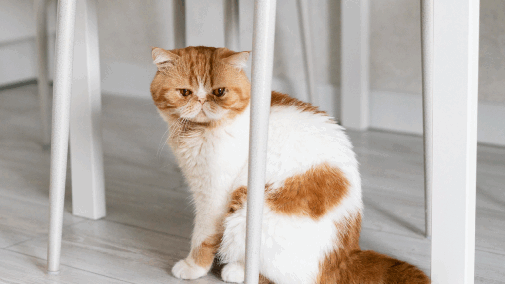 cat ears down scared