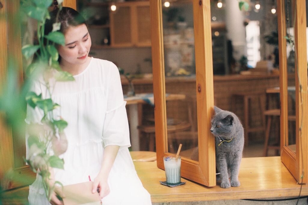 Cat with women