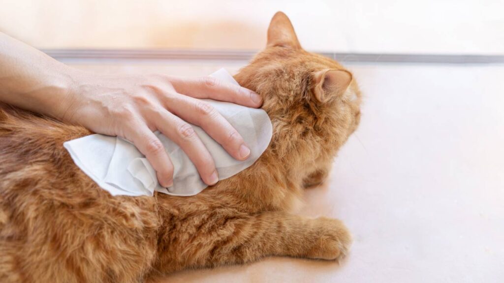 Cat grooming wipe