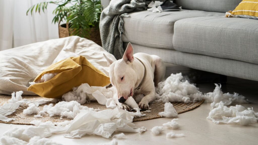 Dog making mess at home