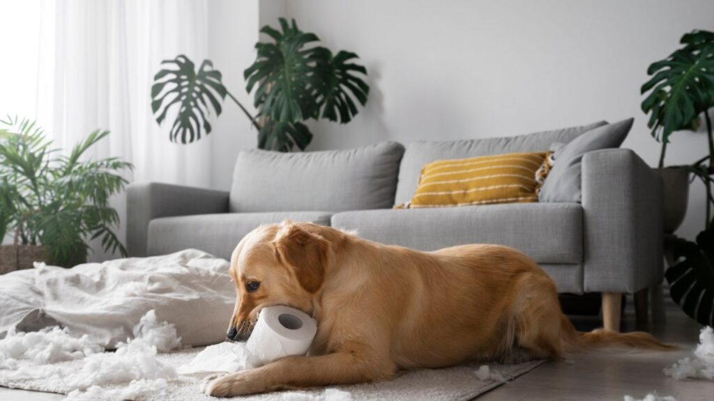 Messyroom with dog